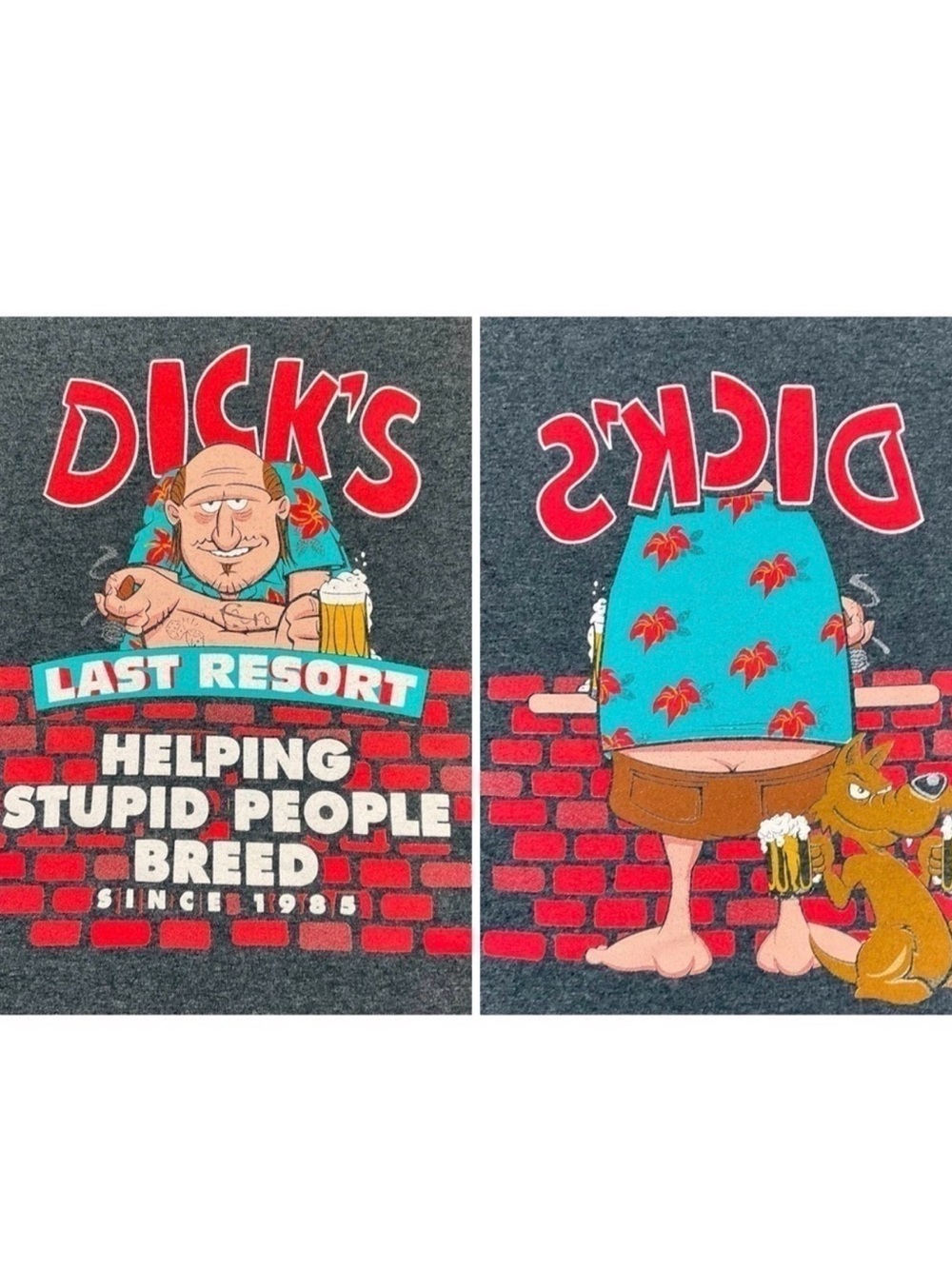 Dick's Last Resort Funny Graphic T-Shirt Men's XL Gildan Heavy cotton